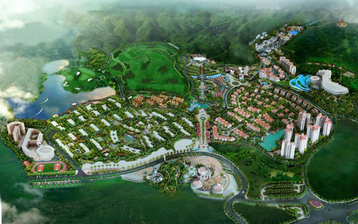 人文旅游項(xiàng)目旅游規(guī)劃公司：客天下旅游產(chǎn)業(yè)園旅游規(guī)劃鳥(niǎo)瞰圖